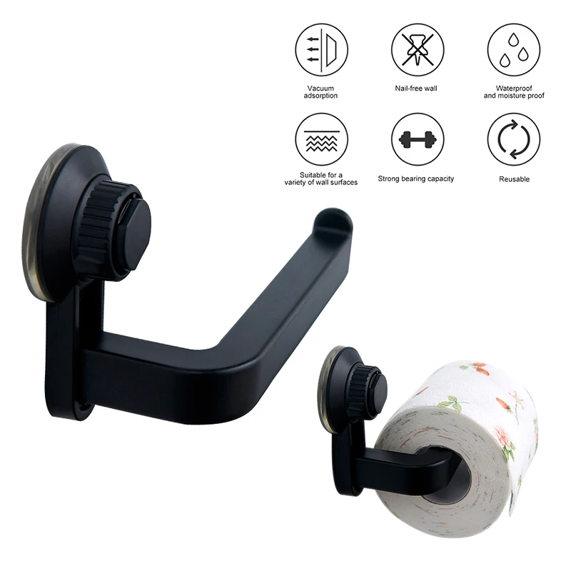 ABS Wall Mount Tissue Dispenser, Reusable Suction Cup No Drill Toilet Paper Holder, Multi-Scene Bathroom Tissue Storage Rack