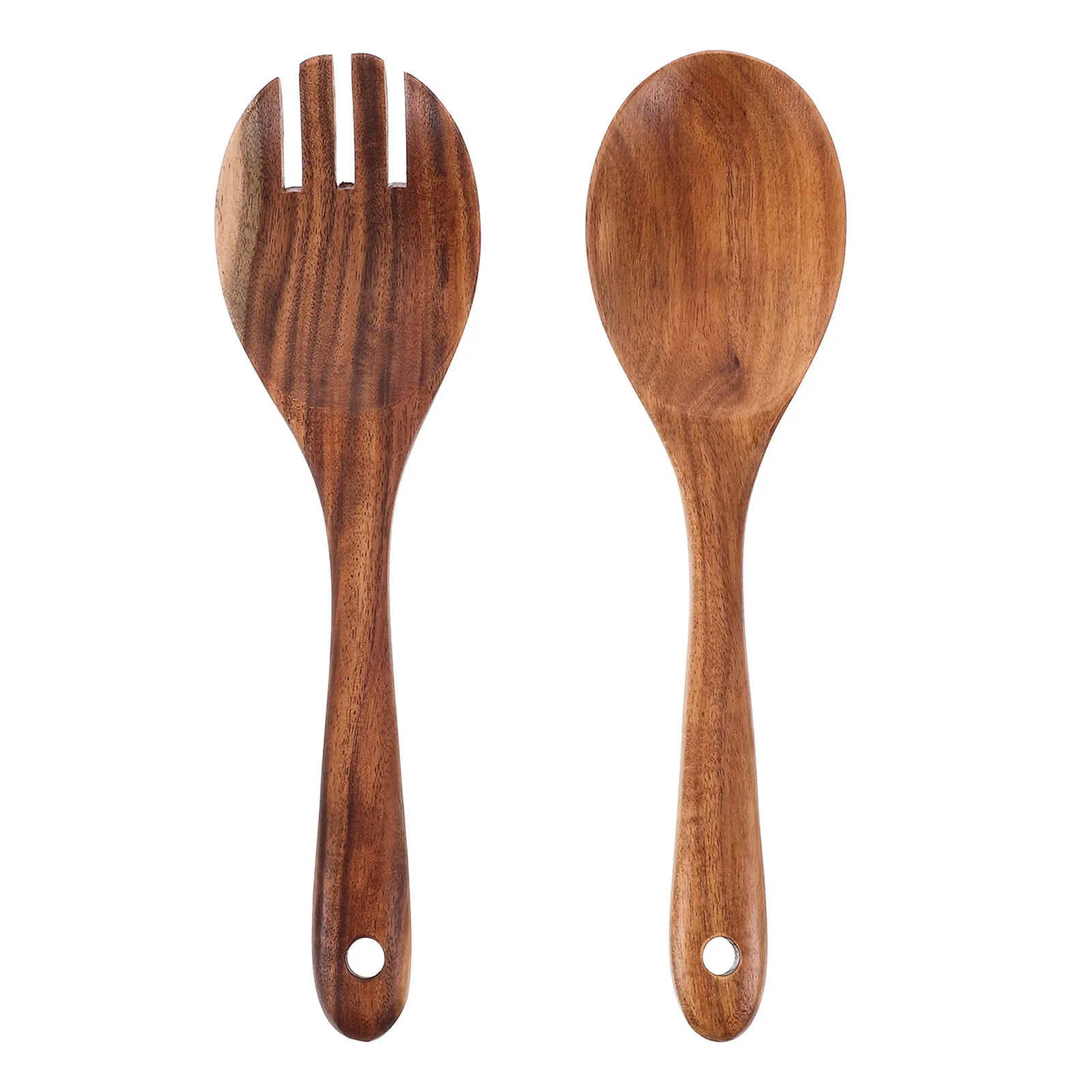 

1Set Premium Acacia Wood Salad Serving Utensils Fork Spoon Set Smooth Surface Easy Clean Rustic Dining Kitchen Accessories