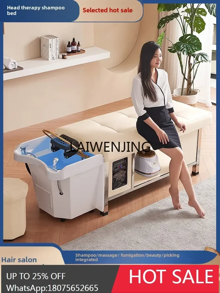 LYN Water Circulation Fumigation Thai Shampoo Bed Special for Barber Shop Hair Shop Face Wash Bar Massage Bed