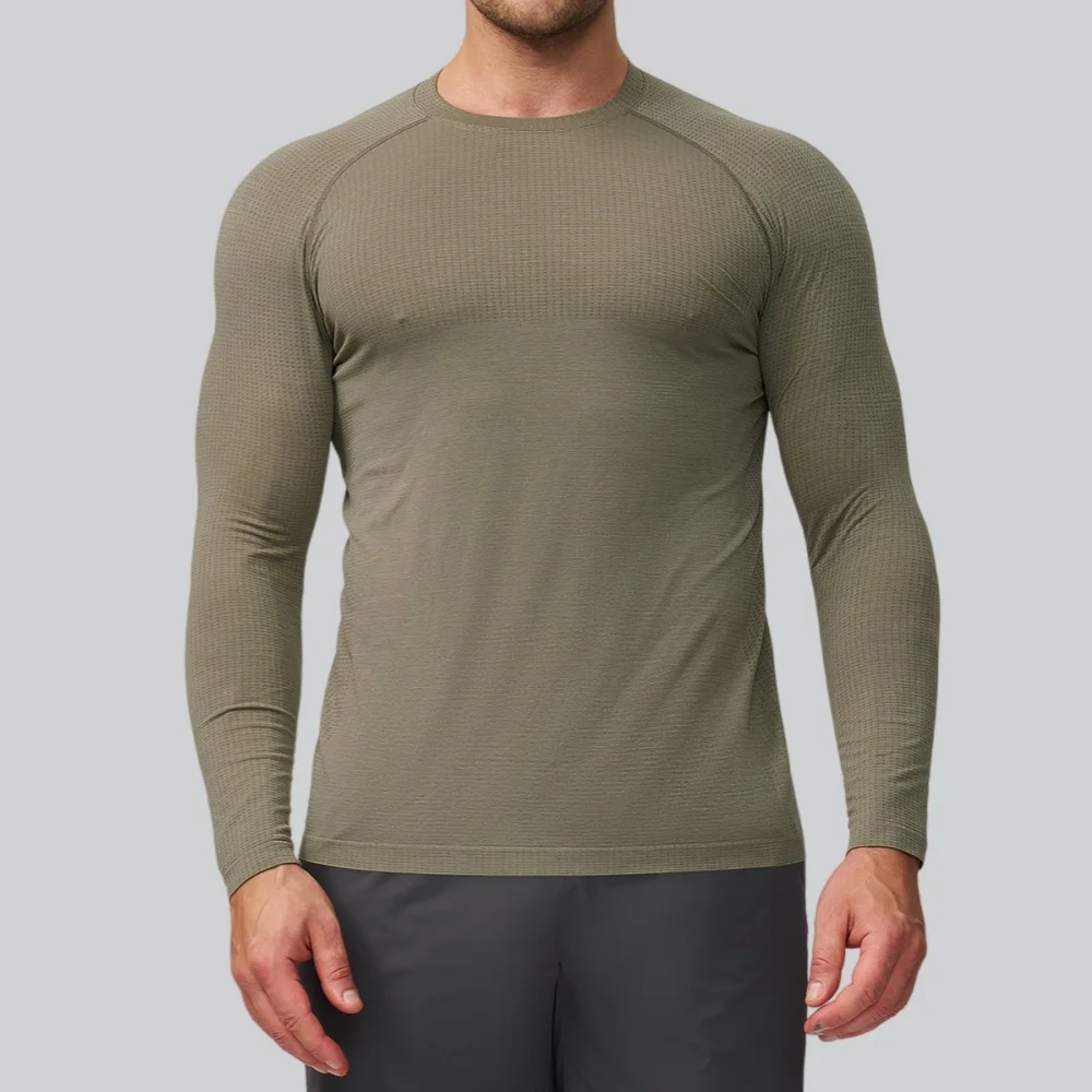Men Sport T-shirt Fitness Bodybuilding Long Sleeve Men Elastic Gym Training T-shirt Fitness Workout Tights Sport Top Running Tee