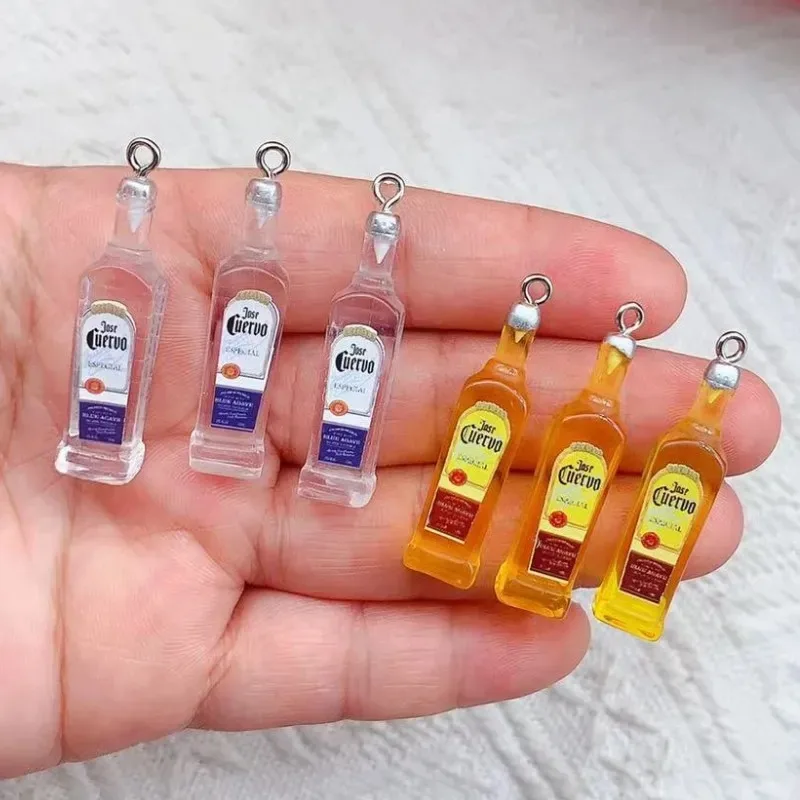 1:12 Miniature 10pcs Water Bottle Resin Charms For Earring DIY Jewelry Making