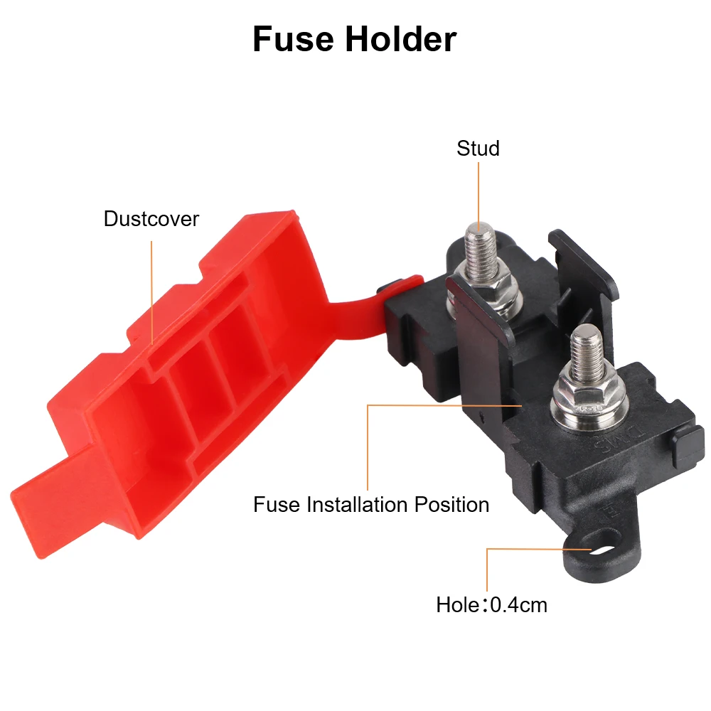 Modificación del disyuntor del fusible del perno de la horquilla para el portafusibles reemplazable 200A del camión del coche de Camping del barco marino RV con cubierta antipolvo