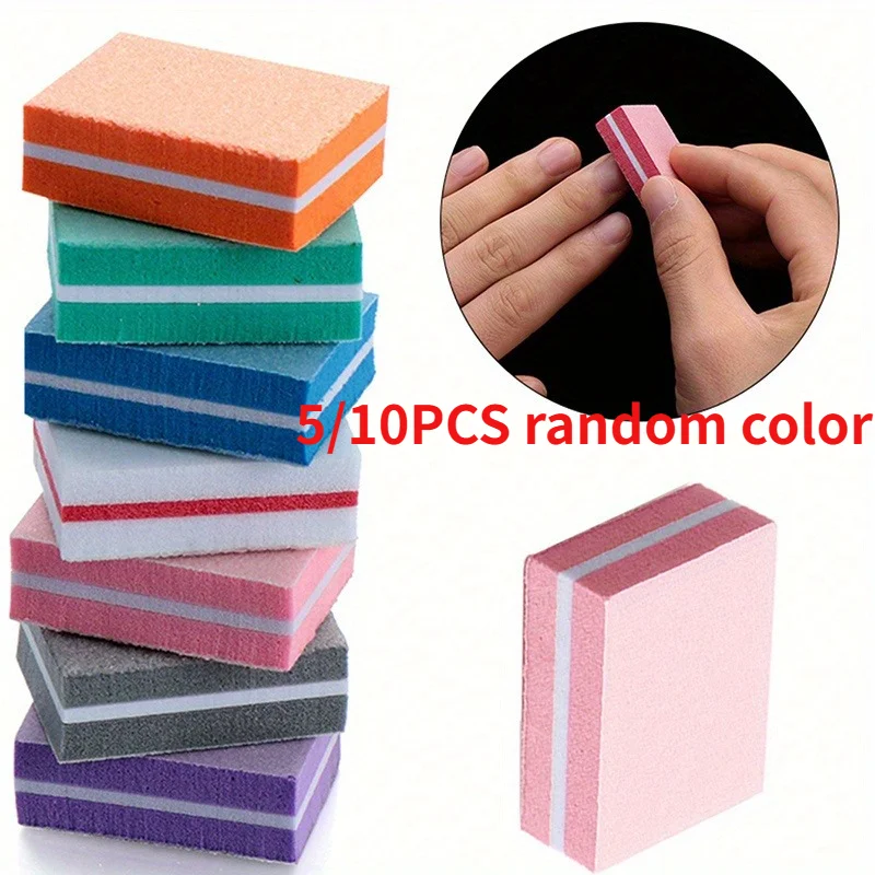 Mini bloques para pulir uñas, limas de lijado de doble cara, herramientas para pulir, manicura y pedicura, para dar forma y suavizar, 5/10 Uds.