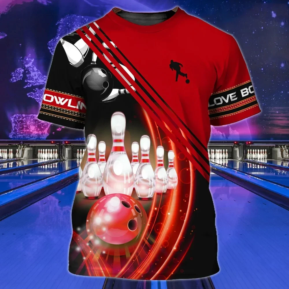 3D Printed Bowling Jersey Tees Summer Men T Shirts  Causal Short Sleeve Tops O Neck Cotton Oversized Streetwear Men\'s Clothing