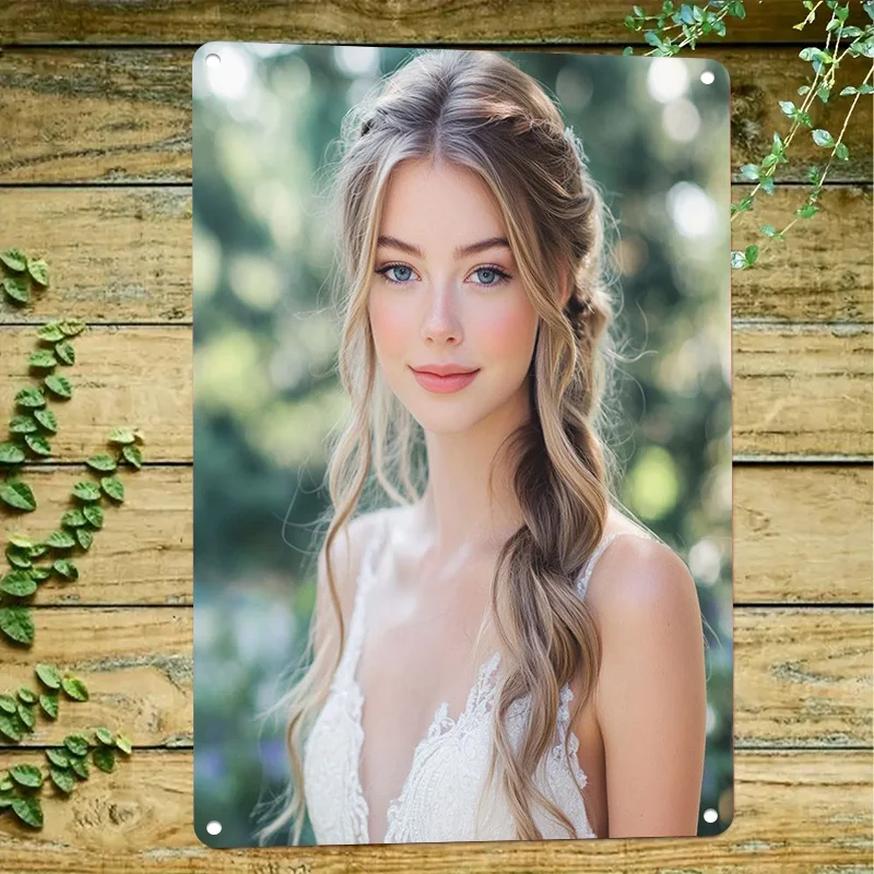 2D Metal Sign, Blonde Woman Art for Wall, Salon Spa Bedroom Gift Decor, Metal Poster
