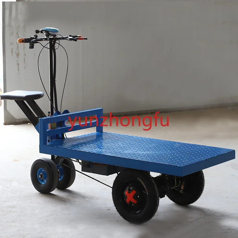 Electric Car Cargo Platform Trolley Reverse Riding Donkey Three Four-Wheel Truck  Heavy King Construction Site Greenhouse