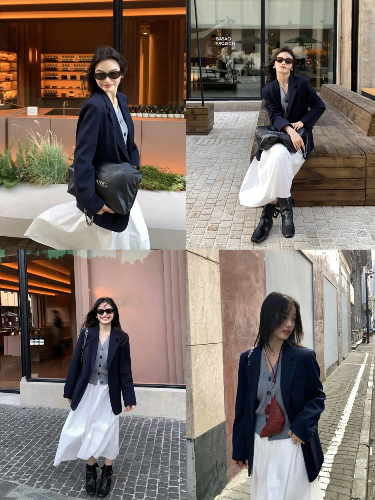 

Pusumede Sena Evening Wind High-End Bla Women's Suit Jaet Casual Loose Commute Sle Polyester Fiber Long Sve Coat