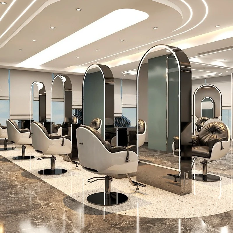 Stainless steel full body floor hair salon double-sided  hair cutting