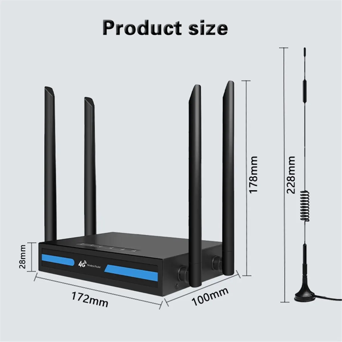 4G Wireless WiFi Router, Wireless CPE Router, Industrial 4G Outdoor Antenna Eurasian Version EU Plug