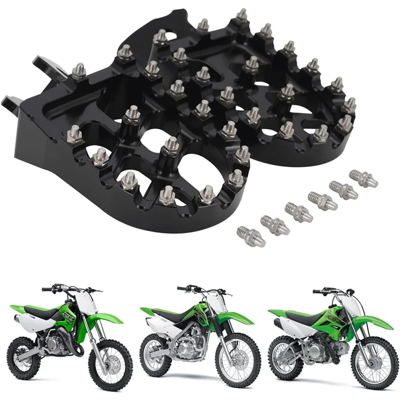 Motorcycle Footpegs Foot Pedals Rests for Kawasaki KLX110 2002-2023 KX60 1988-2003 KLX110L 2010-2023 34028-1237