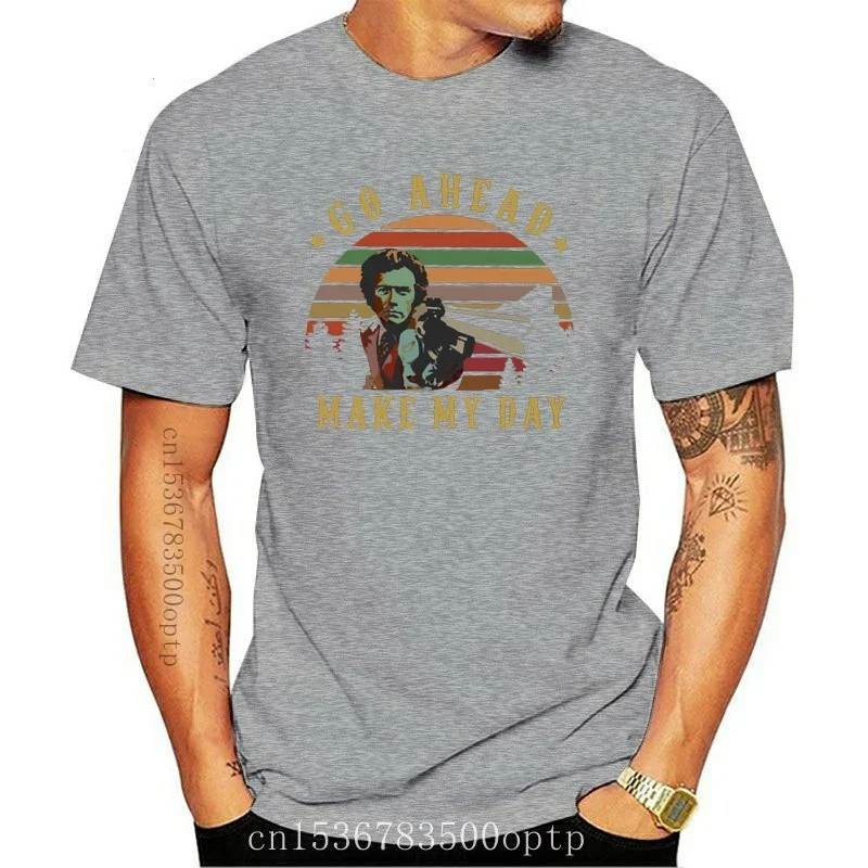 New Vintage Clint Eastwood Go Ahead Make My Day T-Shirt Black-Navy For Men-Women Superior Quality Tee Shirt