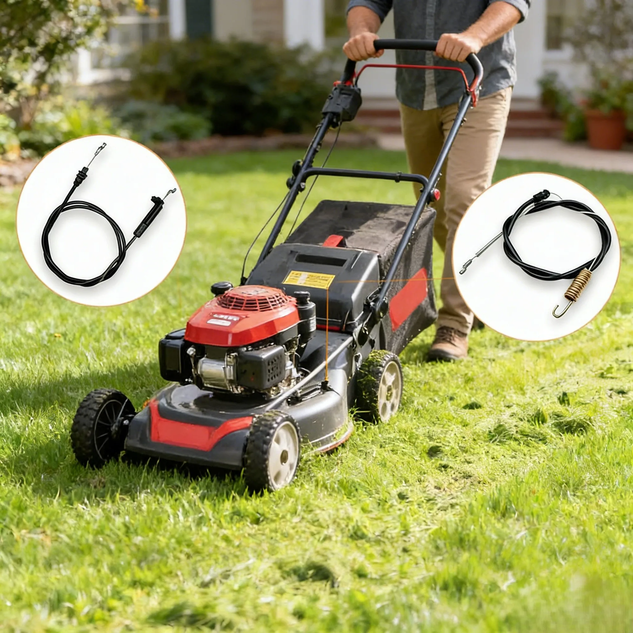 

Полный комплект из 2 тросов для газонокосилок Toro: тяговые и тормозные тросы для легкой установки, запасные части для садового электроинструмента