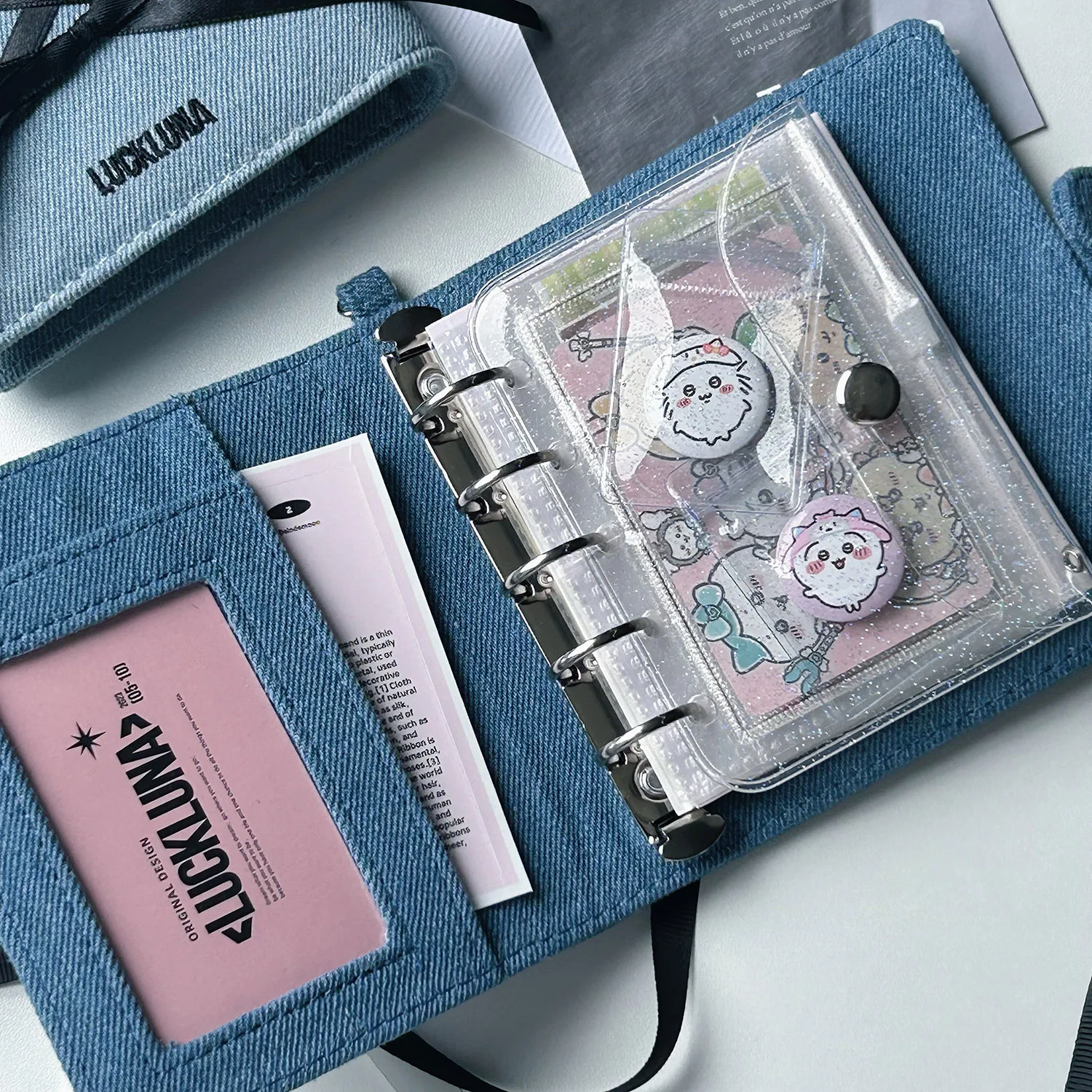 Taccuino per jeans con farfalla e nappa M5 Diario a fogli mobili Diario per studentesse M5 Iyo이