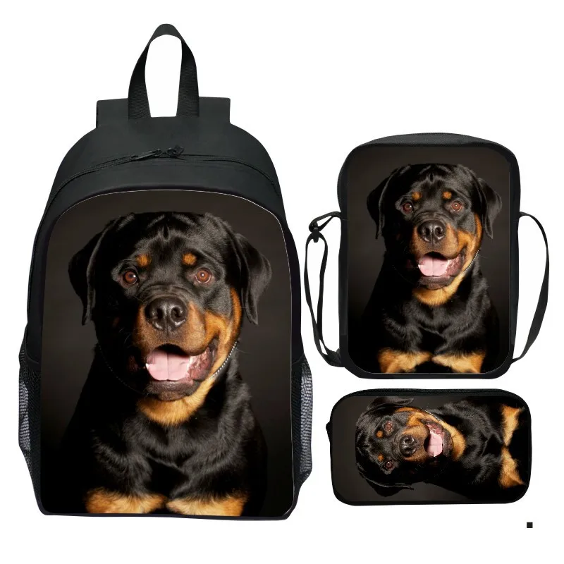 New puppy set backpack, animal college style backpack, small shoulder bag, pen bag DIY to picture, one piece customization