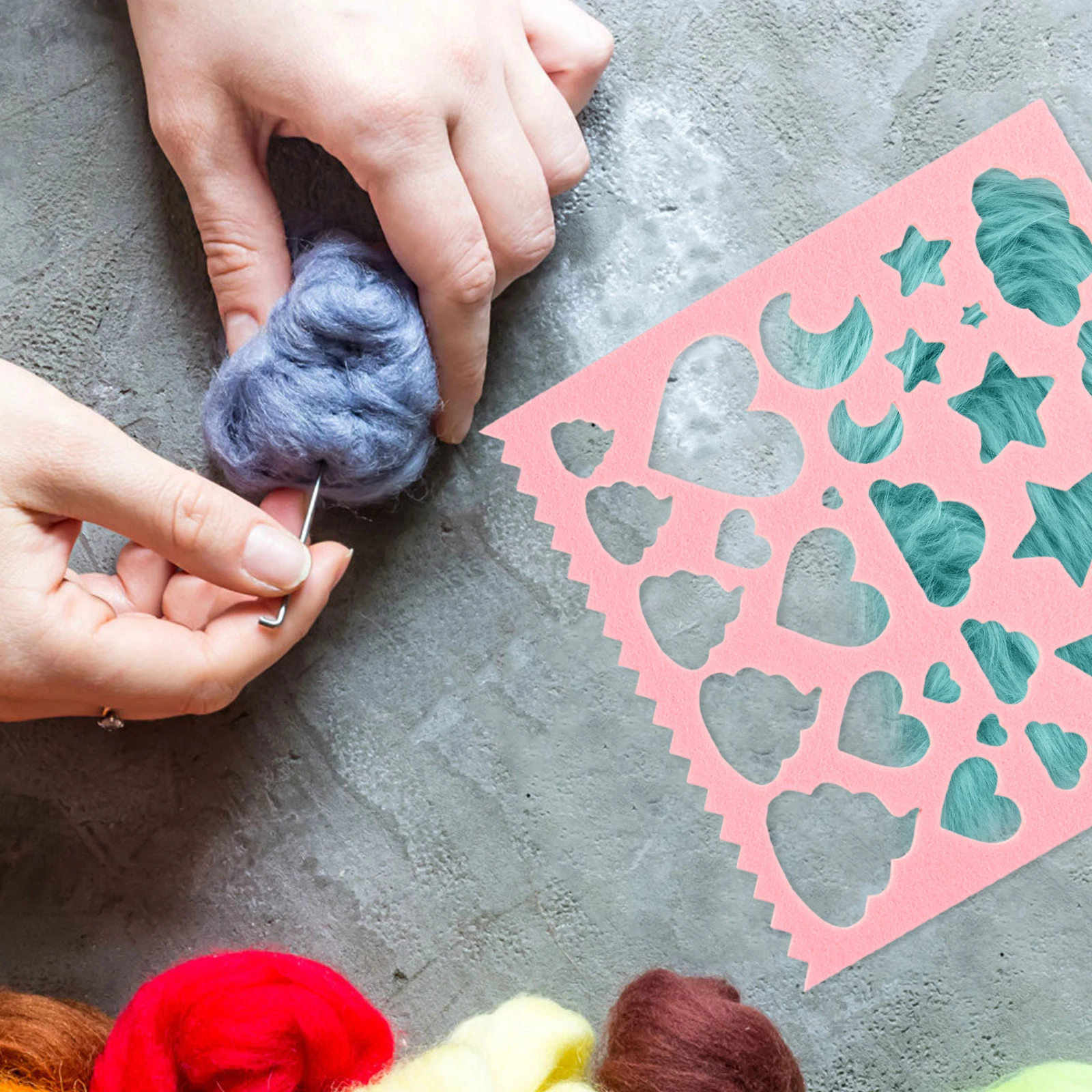 

DIY Needle Felting Kit Magiclulu Wool Applique Molds Handmade Craft Template Beginner Felt Stencil Embroidery Tool Supplies