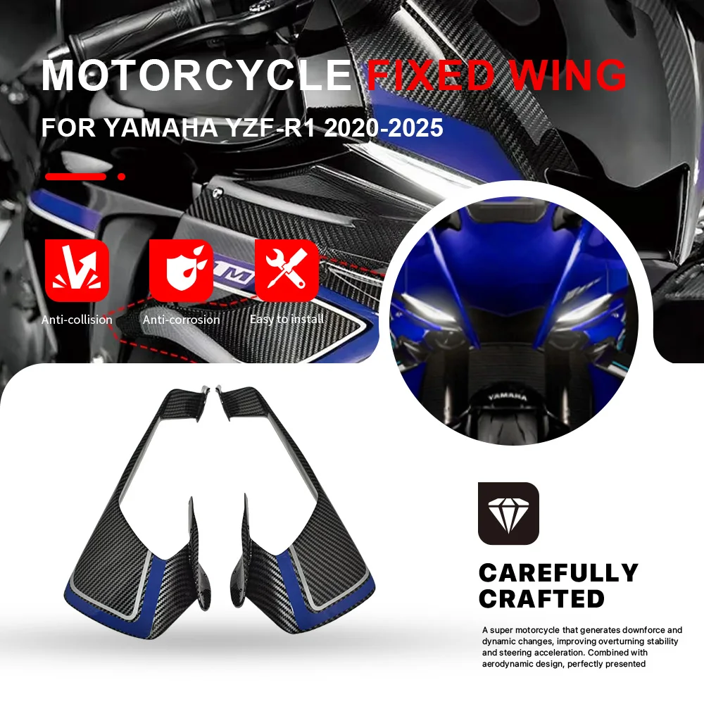 

For YAMAHA YZF-R1 YZFR1 GP 2020-2025 Aerodynamic Motorcycle Fixed Wing Spoiler Fairing Side Panel Side Winglet Wing Aileron