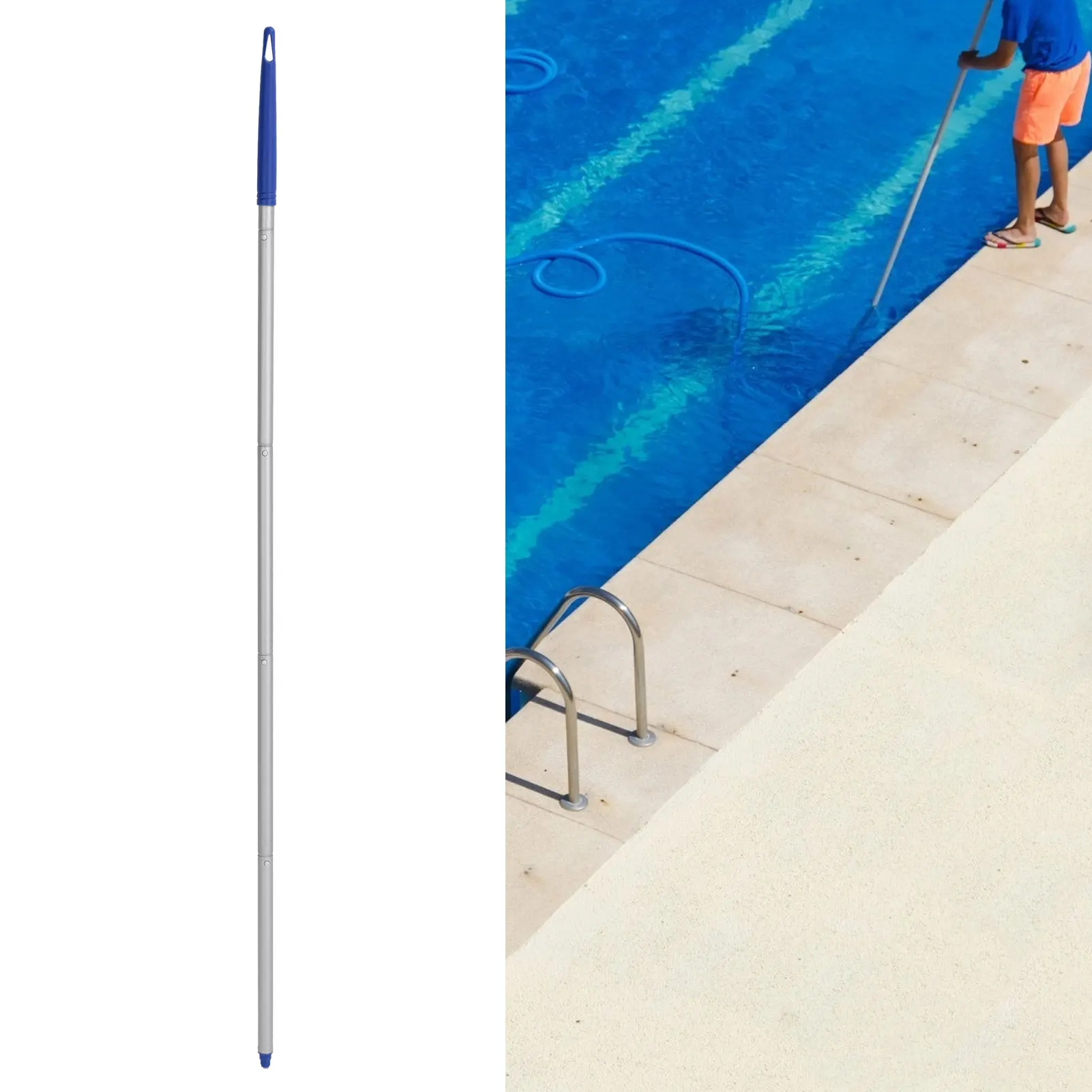 Pool Pole Rod Telescopic Swimming Extension Skimmer Cleaning Net Life Saving Extendable Expandable Nets Underwater Cleaner Poles