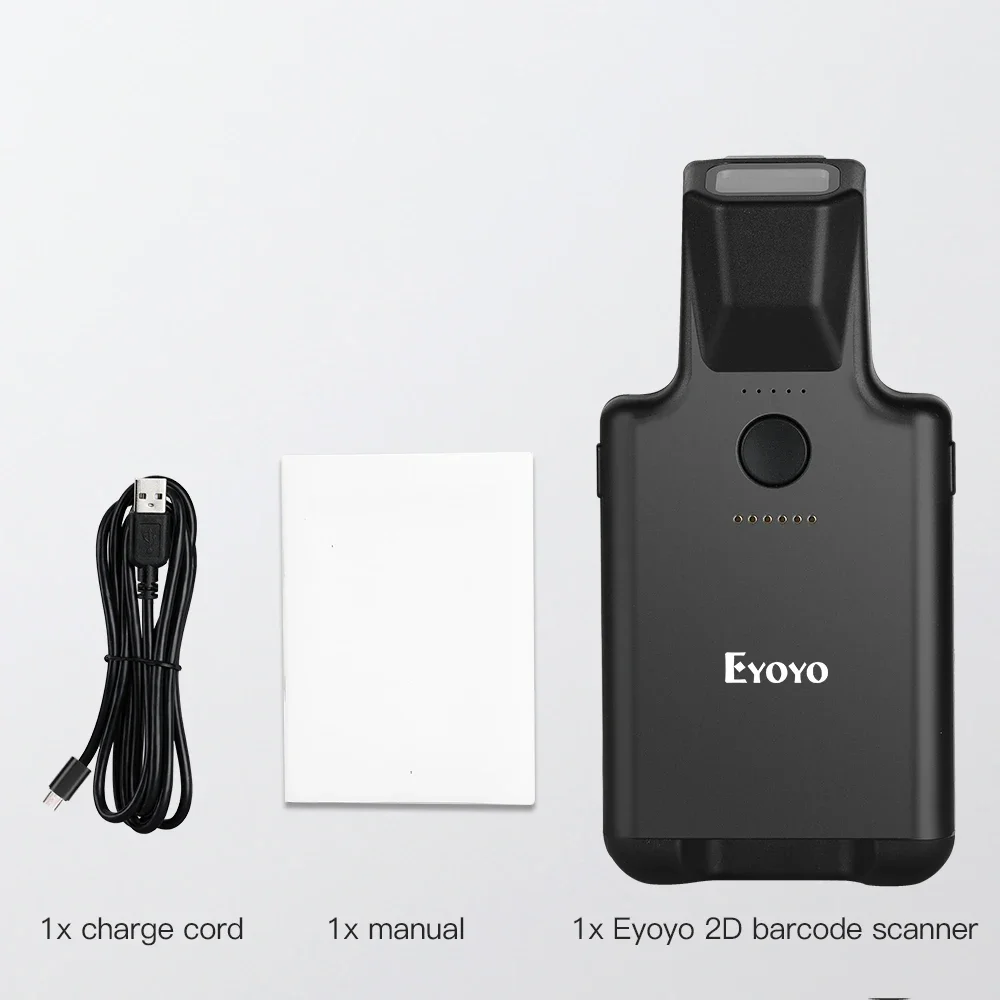 Eyoyo 2D Back Clip Bluetooth Barcode Scanner Phone Work Portable Barcode Reader Data Matrix 1D 2D QR Scanner Android IOS System