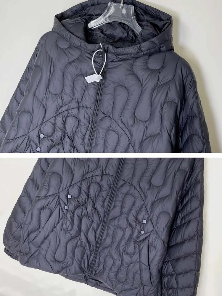 Inkeo-女性用の超軽量カジュアルジャケット,バットスリーブ,フグコート,フード付き,暖かい,ストリートウェア,秋冬,dj051,2024