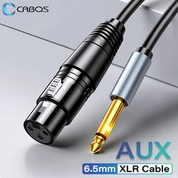 6.35mm do mikrofon XLR zbalansowany analogowy kabel Audio AUX 6.5 Jack do XLR kabel Audio do głośnika wzmacniacz miksujący mm przewód AUX 6.5mm