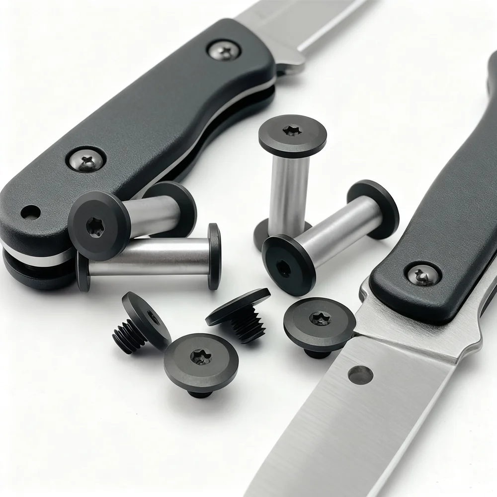 5 PCS M4 Thread Knife Handle Stainless Steel Lock Screws T8 button head Screws M4 Knife Handle Spindle screw Accessories