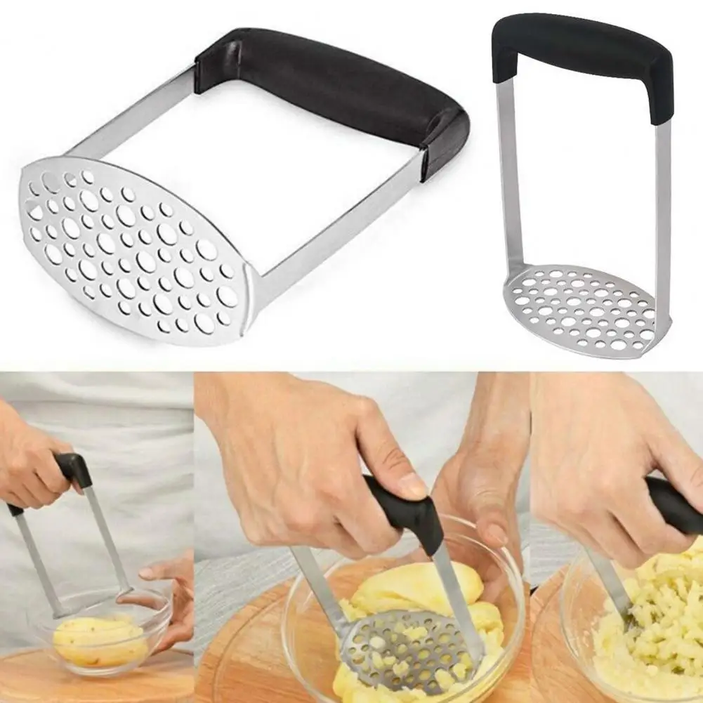 Potato Masher with Anti-Slip Rubber Handle U-Shaped Design Potatoes Masher Uniform Mesh Masher for Sweet Potatoes Pumpkin Beans