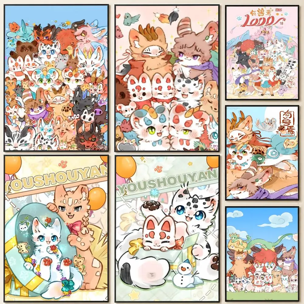 comics F-Fabulous B-Beasts Poster HD Self Adhesive Wall Poster Waterproof Removable No Fade for Bedroom Living Room Decor