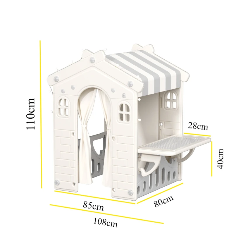 Tienda de juguete para niños de interior, casa de bloques de construcción, mesa integrada de plástico grande para niñas, cabañas de juegos estables de seguridad para niños