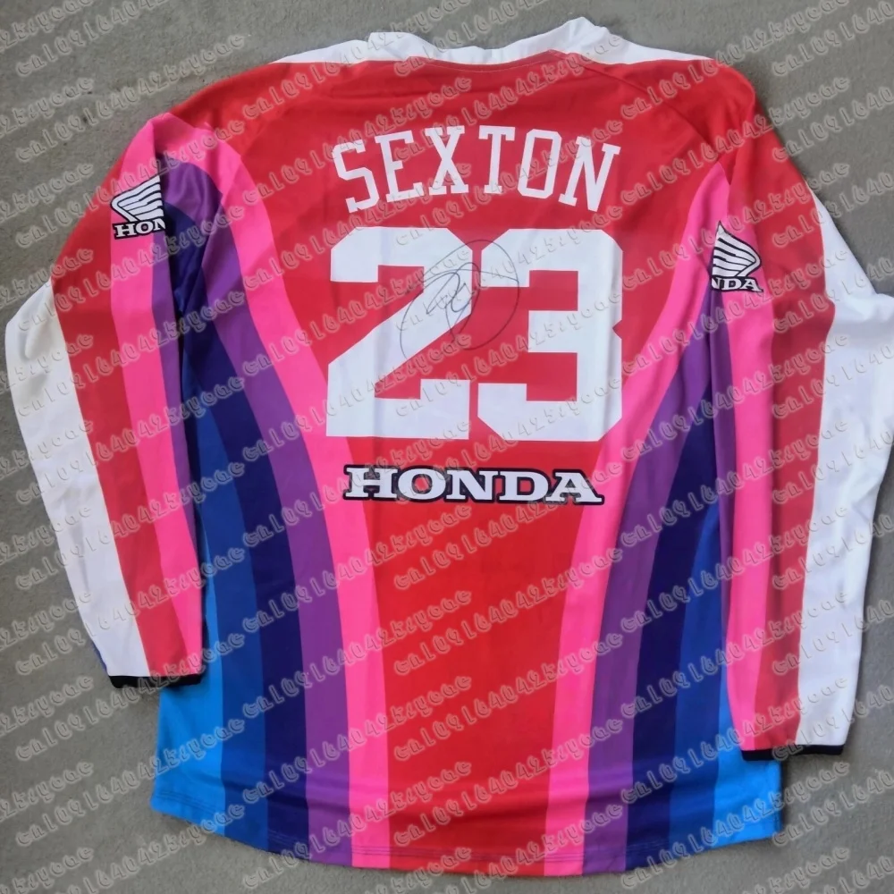 

2025 Summer Honda Motorcycle Quick Drying Jersey #23 SEXTON Long Sleeve Breathable Racing Shirt Comfortable Bike Daily Outdoor