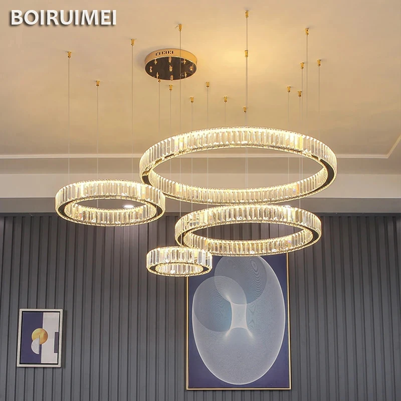 

Luxury Led Dimmable Chandeliers Modern Living Room Pendant Lights Lustre Bedroom Dininig Table Foyer Lamp Shiny Home Luminarias