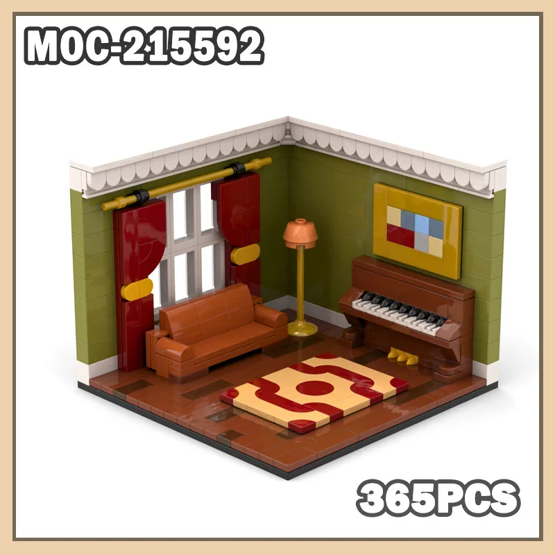 

Конструктор MOC-215592 «Уютная квартира»: диорама, креативный набор для сборки гостиной, коллекционная модель, 365 деталей