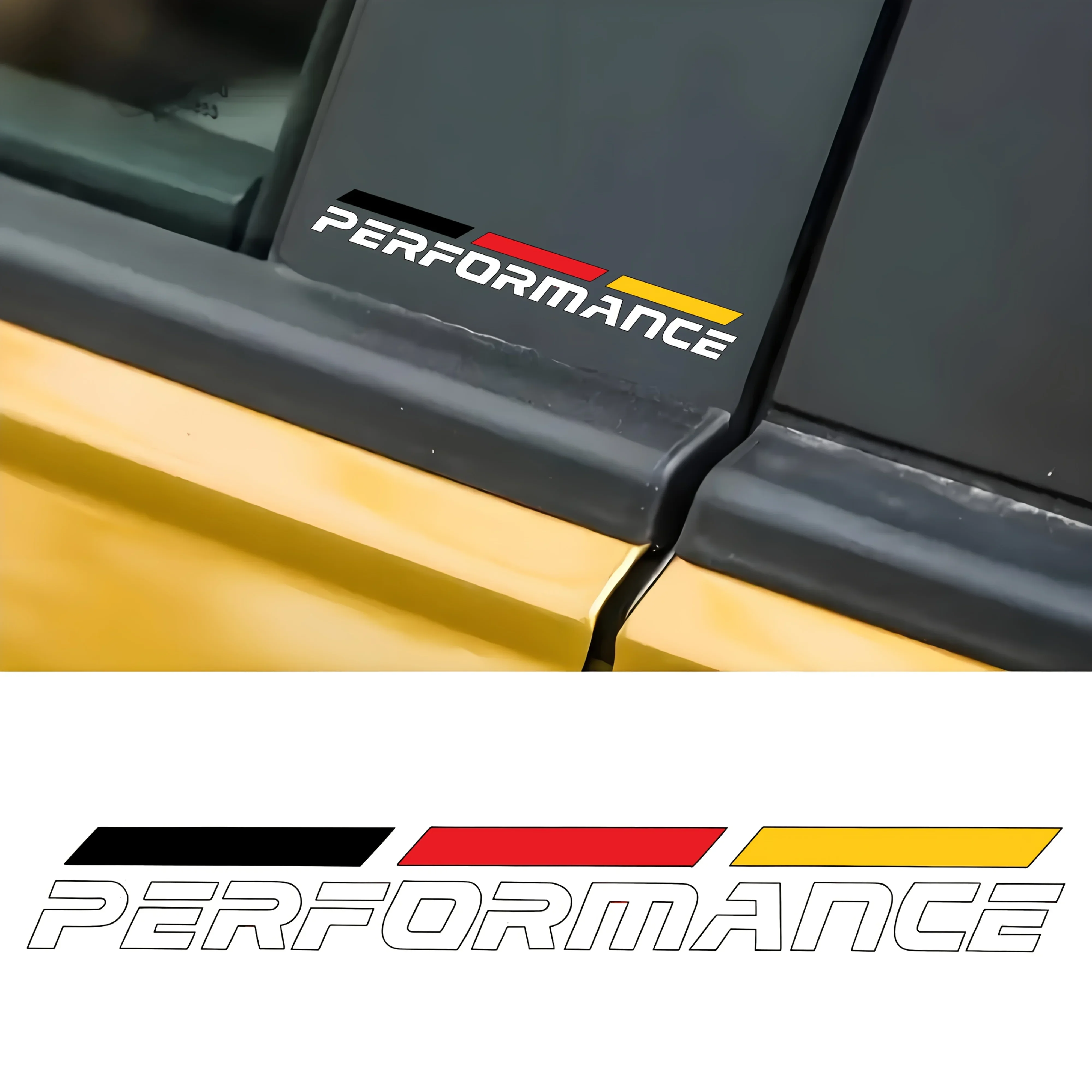 4 PÇS/SET "Performance" Auto Moto Adesivo, Decalque de Design de Texto Esportivo para Carro Motocicleta, Acessório de Personalização Exterior