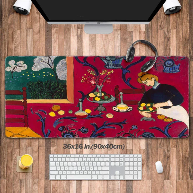 

Large Red Gaming Desk Pad, XXL Red Gaming Keyboard Mouse Pad, 900×400mm Gaming Desk Decoration, Perfect Gift for Friends