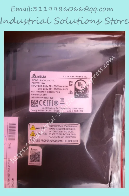 ASD-A2-1021-L 1KW INPUT:200~230V 3PH 50/60Hz 4.68A 200~230V 1PH 50/60Hz 8.87A OUTPUT:110V 0-250Hz 7.3A New
