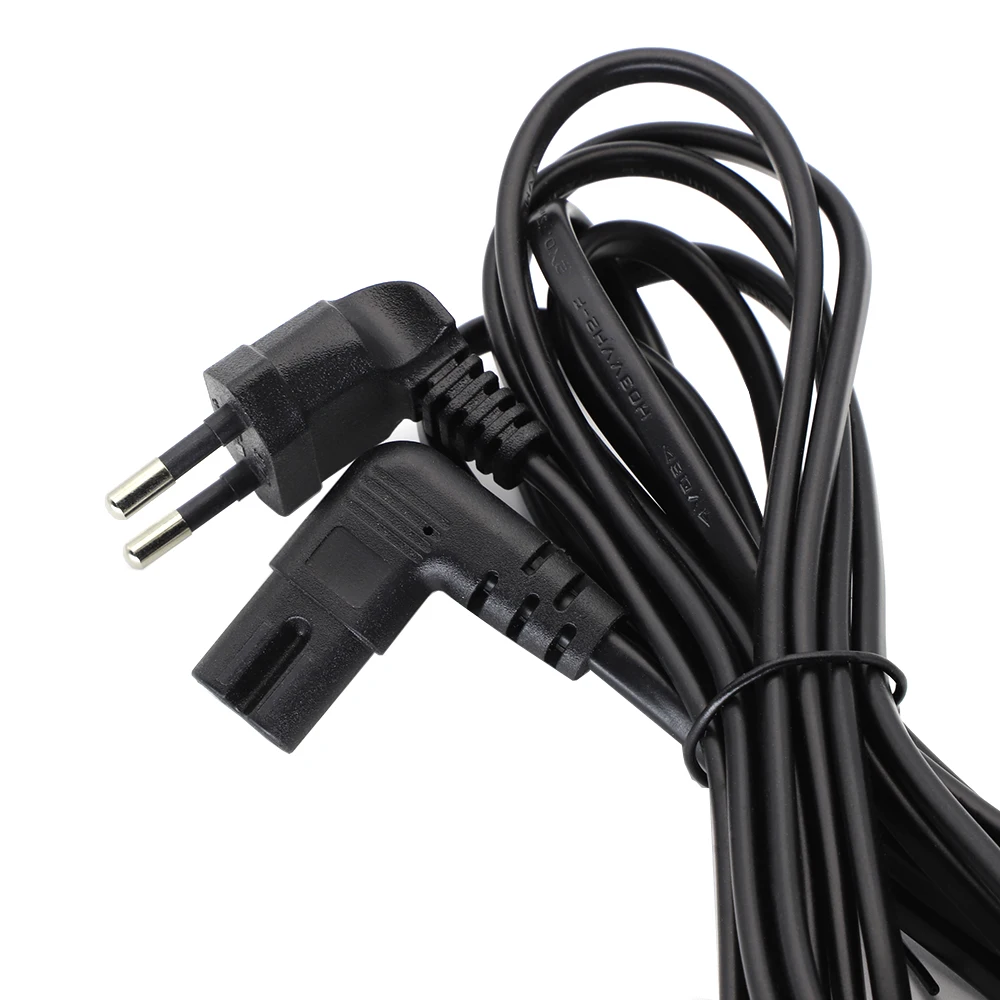 1M/2.95M C7 90 Degree Angle AC Power Cord Schuko CEE7/16 Europe 2pin Male to Right Angled IEC 320 C7 Power Supply Cord Cable
