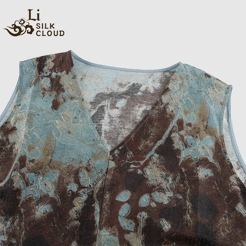 LI SILK CLOUD Xiangyunsha Silk Top for Women Sleeveless Tank Top Dress 2026 Woman Loose Summer Dresses Elegant Woman Clothes