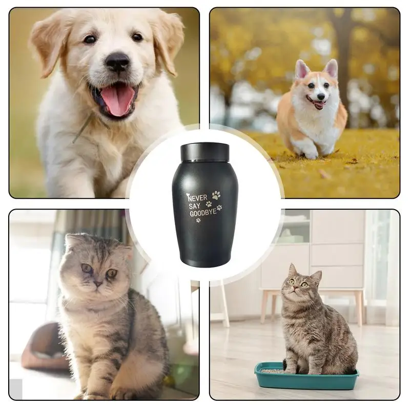 Stainless Steel pets Urns Cat Dog Bird small animal Cremation Ashes Urn Sealed Funeral with Paws Engraved Souvenir Jar For Pet