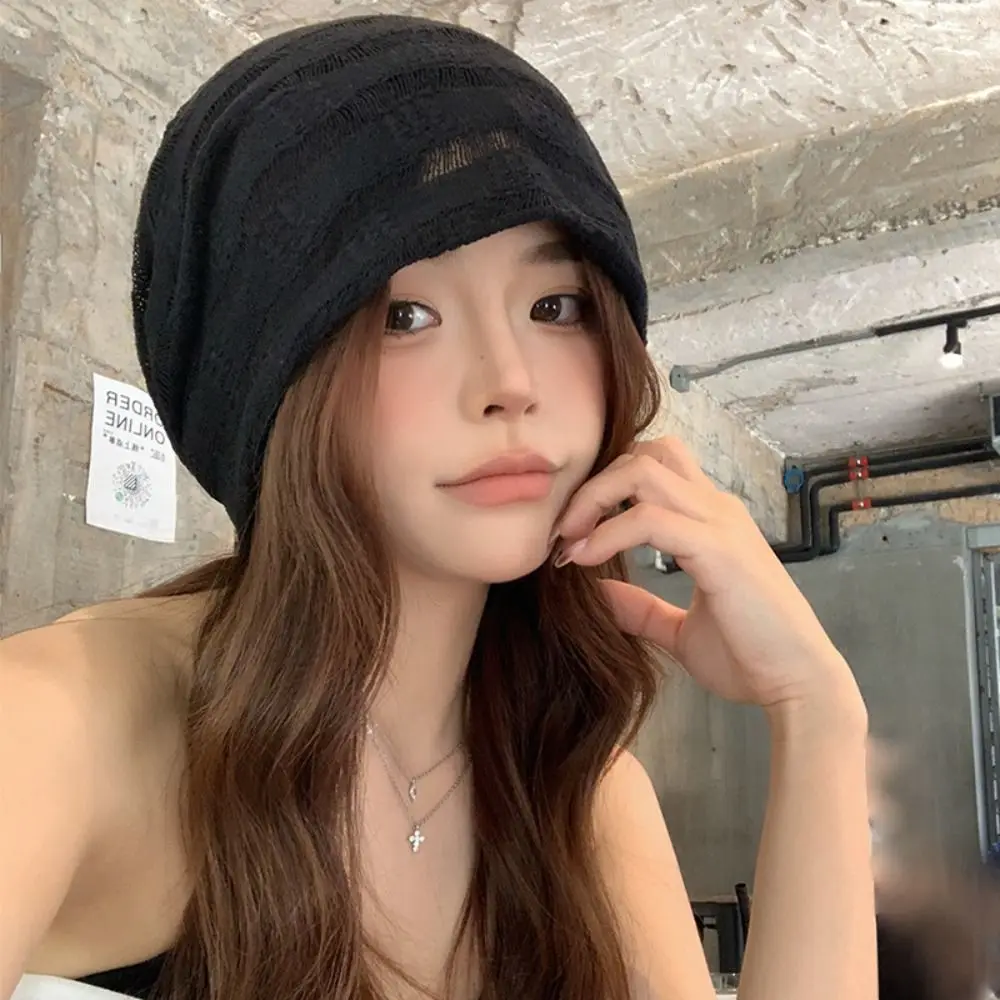 أزياء جوفاء جوفاء السترة قبعة حلوة رقيقة محبوك قبعة تنفس الكورية نمط قبعة واقية من الشمس في الهواء الطلق