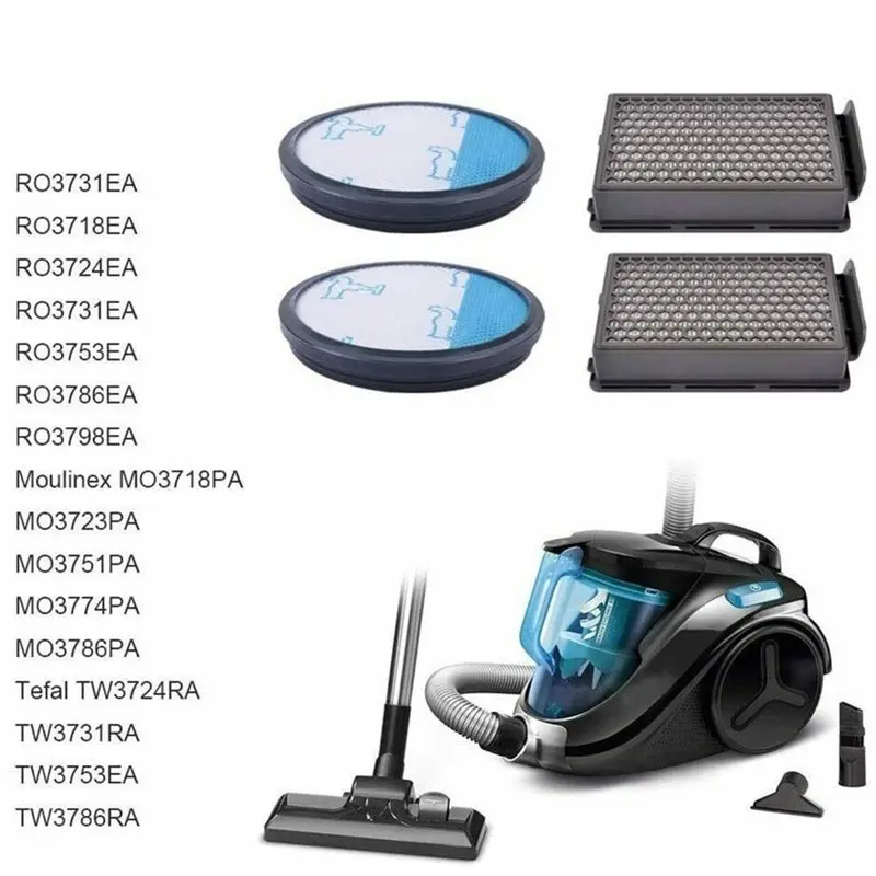 BAAM-Motor Protection Filter For Rowenta Compact Power Cyclonic RO3731EA ZR005901 Vacuum Cleaner Filter Kit Lamellar Design