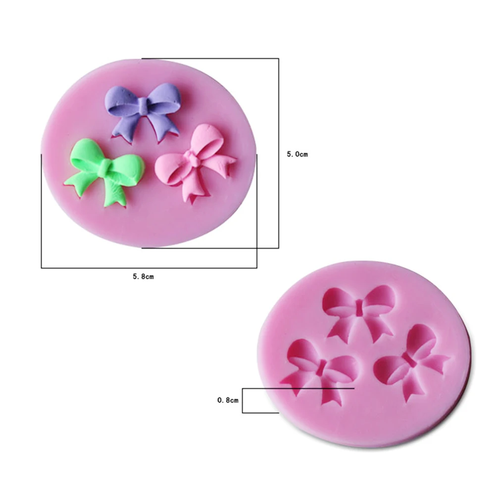 New DIY 3D Cake Decorating Bowknot Shaped Fondant Sugar Cake Silicone Mold Art Tools view 4