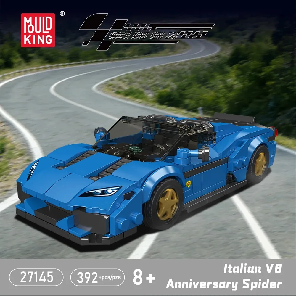 MOULD KING 392Pcs Italian V8 Convertible Supercar Building Blocks MOC Sports Car Model Bricks Construction Toy Kid Birthday Gift