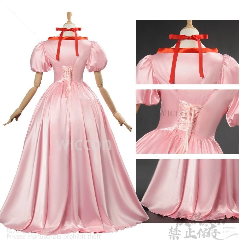 كارتون ساكورا تأثيري أنيمي الخوخ فستان دور اللعب أداء الأميرة لوليتا الباروكات زي هالوين حفلة عيد ميلاد مخصصة