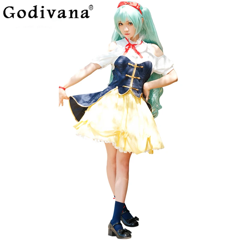 Abiti da donna con gonna dolce e adorabile, costume cosplay da principessa anime, vestiti femminili carini, top a maniche corte e minigonna
