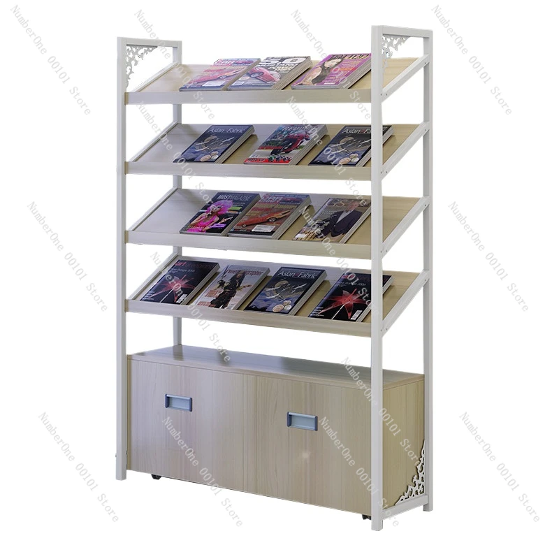 

Wrought Iron Display Bookshelf the Newspaper Stand Magazine Rack Floor Bevel Display Stand File Book Shelf Shelf Document Rack