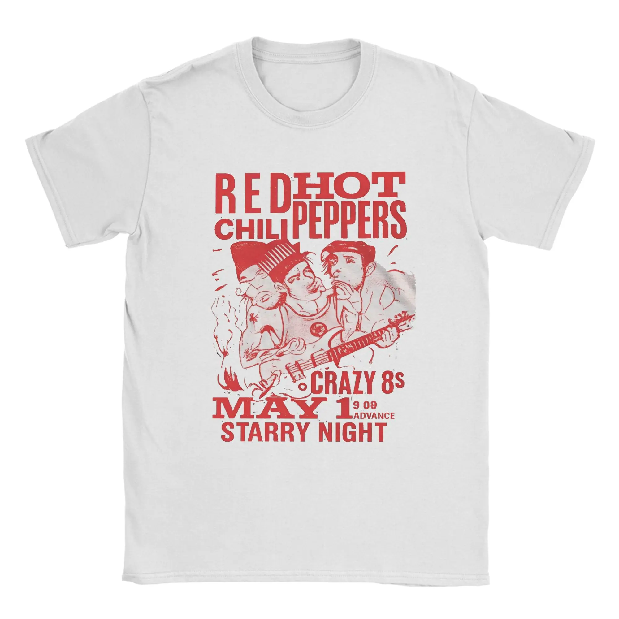RHCP Red Hot Chili Peppers T Shirt Summer  Streetwear T Shirts Cotton Hippie Tee Shirt For Adult Casual Clothing