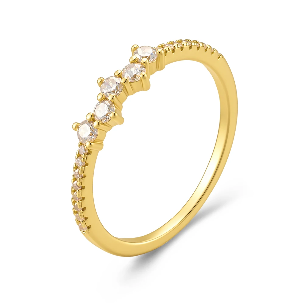 Micro-Set Zirconia Sterling Silver Ring for Women Ins-Style Diamond-Encrusted Luxury Elegant Finger Ring Jewelry