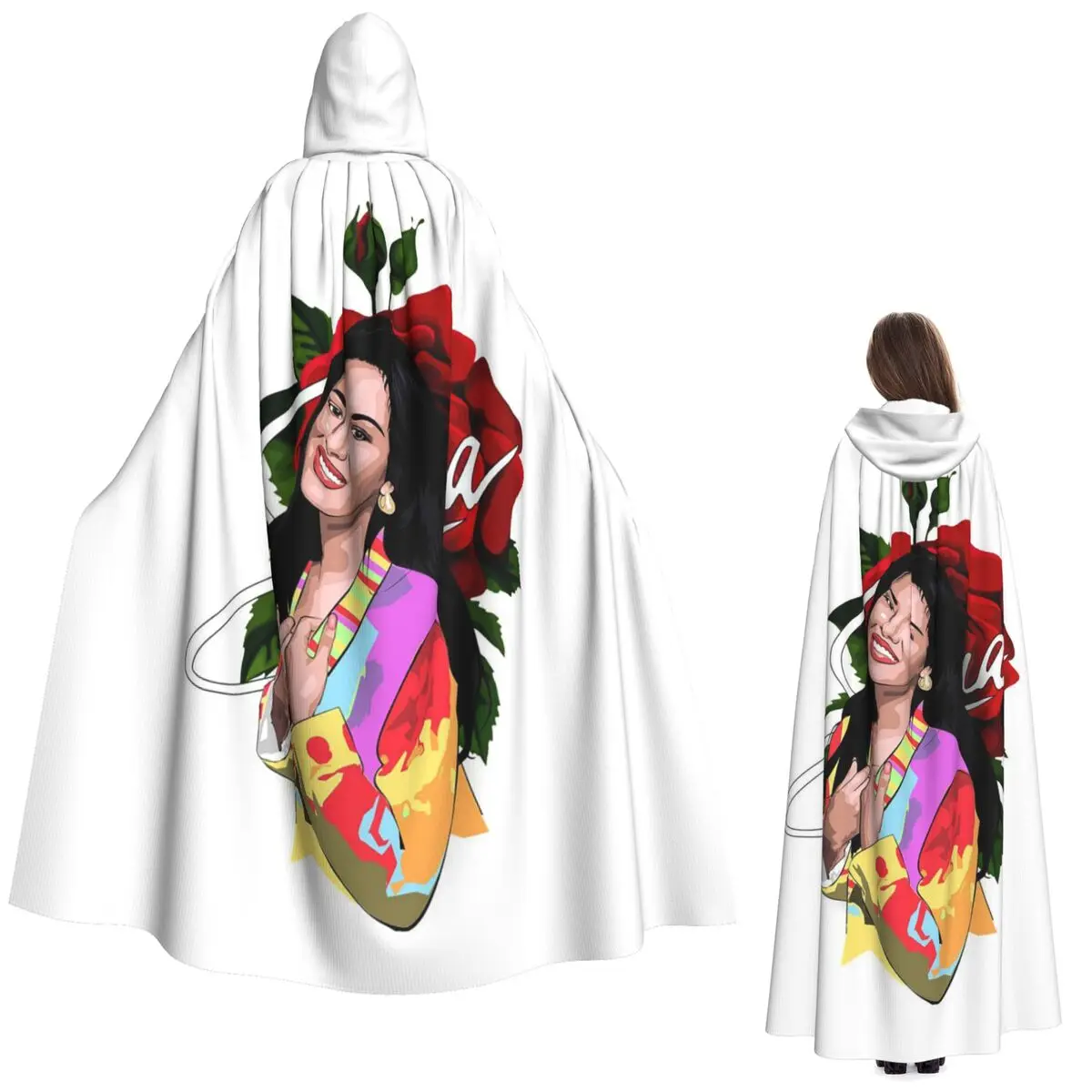 

Винтажный длинный плащ с капюшоном Selena Quintanilla, средневековый костюм ведьмы, накидка для косплея, плащ на Хэллоуин, унисекс для взрослых