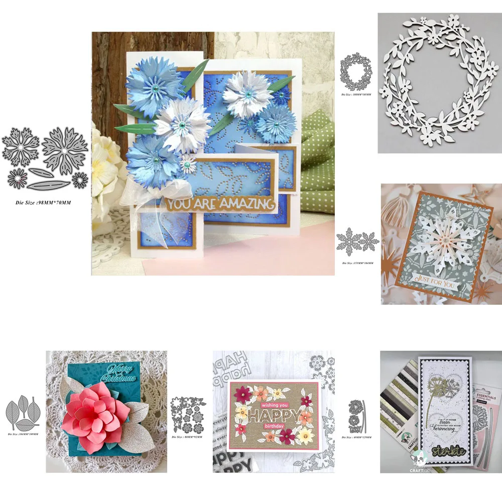 Blume Schneeflocke Metall Stanzformen Sammelalbum Handwerk dekorative Präge Stempel Schablone Papier Karte machen Vorlage DIY