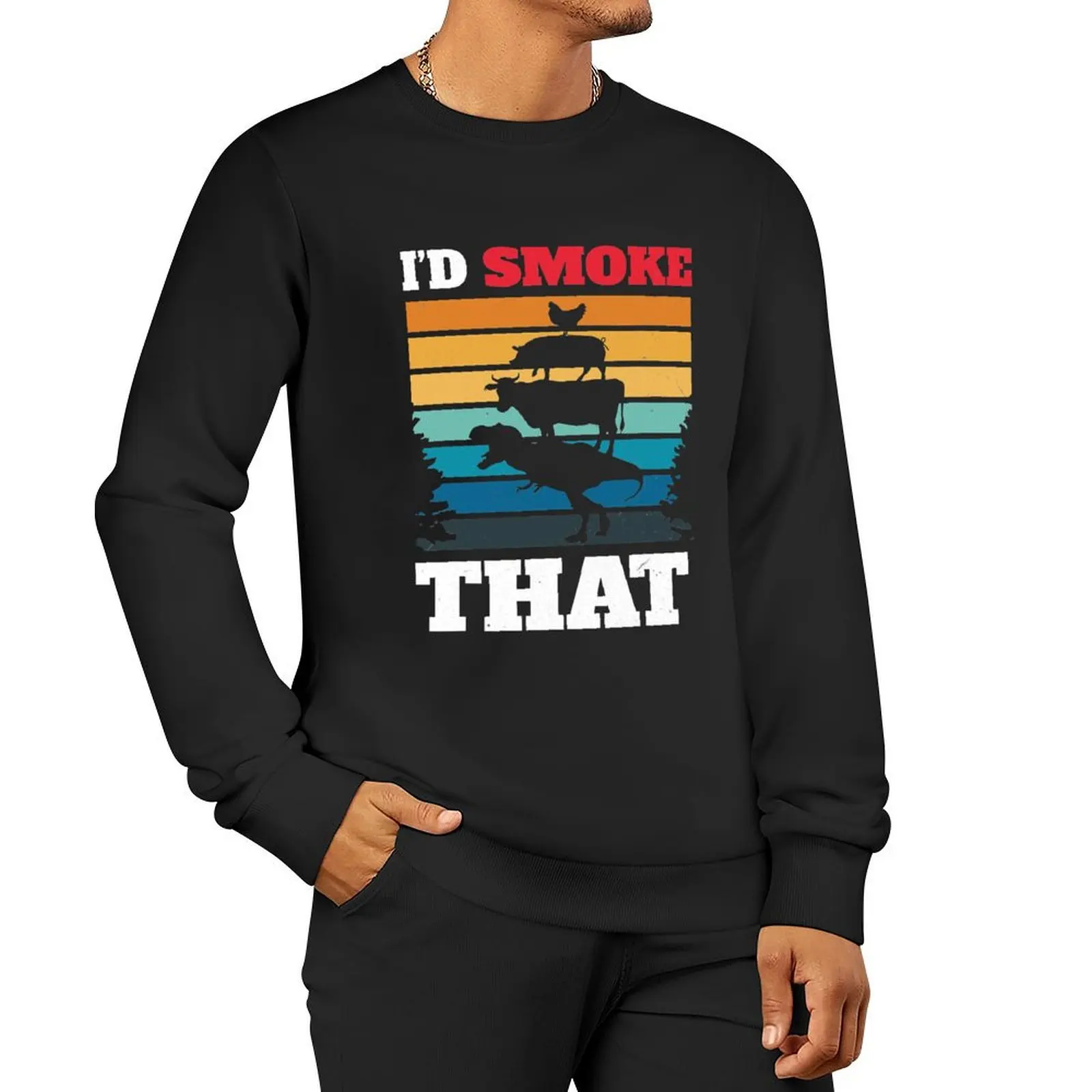 I_d Smoke bahwa BBQ perokok Pullover pria, sweatshirt pria, pakaian jalanan, Hoodie modis