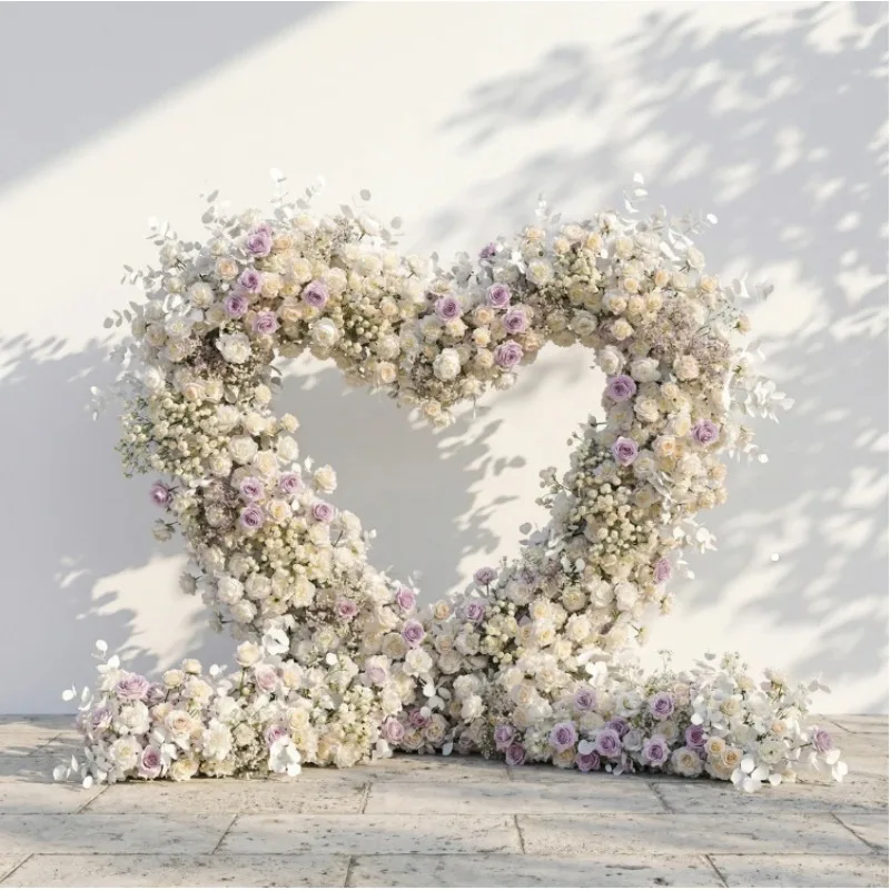 Wedding scene decoration love flower row marriage proposal engagement ceremony arrangement love shelf simulation flower